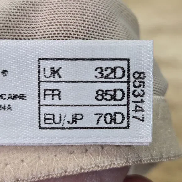 Wacoal 853147 32D Beige Bold & Beautiful Floral Embroidery Contour TShirt Bra - Picture 7 of 7